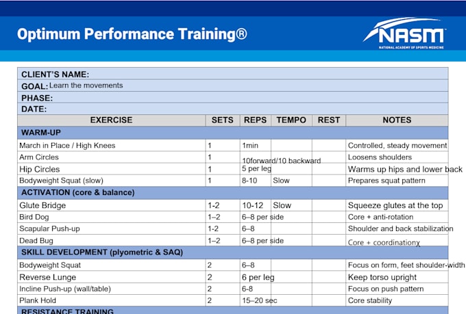 create a custom workout program for every goal